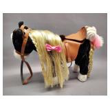 HollyHOME Stuffed Animal Horse Pretty Plush Toy COMES WITH PINK HAIR BRUSH AND WHITE BLANKET