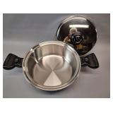 BRAND NEW SALAD MASTER STAINLESS STEEL POT WITH LID AND DETACHABLE HANDLES