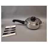 BRAND NEW 2QT POT WITH LID BY SALAD MASTER A STAINLESS STEEL POT WITH DETACHABLE HANDLES