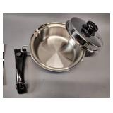 BRAND NEW 2QT POT WITH LID BY SALAD MASTER A STAINLESS STEEL POT WITH DETACHABLE HANDLES