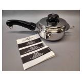 BRAND NEW 1 QT POT WITH LID BY SALAD MASTER, A STAINLESS STEEL POT WITH DETACHABLE HANDLES