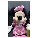 Disney Minnie Mouse Plushies- Valentine Minnie Approximately 15 inches Seated, Pink Minnie Approximately 17 inches Seated.