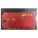 Wichita Eagle 1943 Carrier Receipt Card