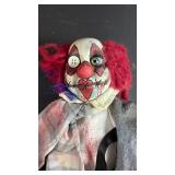 Handcrafted Horror Circus Clown Doll Approximately 14 inches Porcelain Head, Feet and Hands