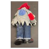 Handcrafted Horror Circus Clown Doll Approximately 14 inches Porcelain Head, Feet and Hands