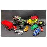 Pixar Cars and Jurassic Park Toys- Die Cast Grave Digger and Harold the Helicopter