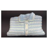 Handmade Baby Blue Knit Cardigan and Hat Set Appropriately 3 to 6 months