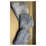 (3) Pair Maternity Jeans Size 12-14 Plenty of Wear Left, One Pair Skinny -Two Pair Straight Leg
