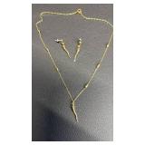 Italian Horn Necklace and Earring Set