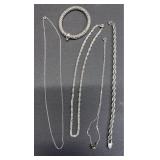 Silver Tone Chain and Bracelet Collection