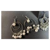 Fashion Jewelry Collection - Faux Pearl and Crystal Earrings