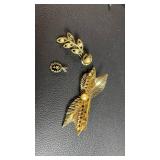 Vintage Gold Tone Pearl Brooch, Barette and Pendant