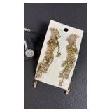 Stars and Moons- Rhinestones Drop Earrings and Ring.