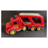 Battery Operated Lights and Sound Red Vehicle Car Carrier Toy (untested)