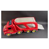 Battery Operated Lights and Sound Red Vehicle Car Carrier Toy (untested)