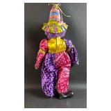 Colorful Polka Dot Clown Doll. Approximately 16 inches without hat.