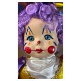 Colorful Polka Dot Clown Doll. Approximately 16 inches without hat.