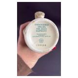 Avon 1990 Decorative Elephant Scene Beer Stein with Lid. Approximately 5.5 inches tall