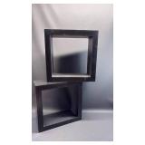 Black Square Wall Mounted Shelves & Blown Glass Pieces