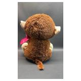 Plush Monkey with Pink Bow. Approximately 16 inches tall