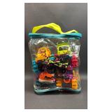 NIP Battat Mini Monster Trucks Set with Storage Bag