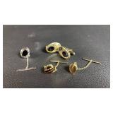 Vintage Mixed Metal Tie Tacks and Cufflinks Set