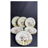 Charming Chef Dinner Plates (8) Approximately 10 Inches in Diameter