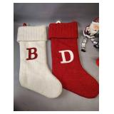 CHRISTMAS DECOR AND LETTER B AND D STOCKINGS