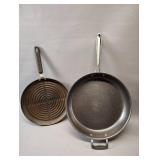 CIRCULON 12\" NON STICK GRIDDLE PAN WITH GRANITESTONE 14\" FRYING PAN