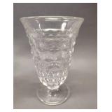 CLEAR FOOTED GLASS CUBIST ICE TEA(3) AND JUICE GLASSES (3)