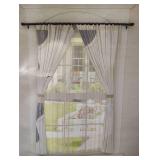 SET OF 3 NIP BLACK DOUBLE CURTAIN RODS 28\" TO 42\" NEEDS ASSEMBLY