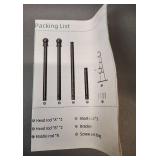 SET OF 3 NIP BLACK DOUBLE CURTAIN RODS 28\" TO 42\" NEEDS ASSEMBLY