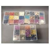3 STORAGE Containers with Jewelry Beads