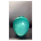 Black Square Wall Mounted Shelves & Blown Glass Pieces