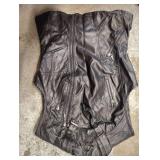 BLACK BIKER VEST WITH CARGO ZIPPERS, SIZE SMALL