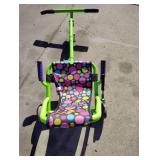 ROLLER RACER BRAND GO KART IN Lime GREEN AND MULTI COLORED DOTS