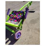 ROLLER RACER BRAND GO KART IN Lime GREEN AND MULTI COLORED DOTS