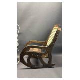 Metal and Wood Cane Seat Doll Rocking Chairs