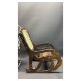 Metal and Wood Cane Seat Doll Rocking Chairs