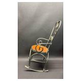 Metal and Wood Cane Seat Doll Rocking Chairs