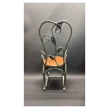 Metal and Wood Cane Seat Doll Rocking Chairs