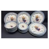 Country Blessings Angel Pattern Stoneware (7) Dinner Plates, (8) Bowls and (8)Bread and Butter Plates