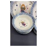 Country Blessings Angel Pattern Stoneware (7) Dinner Plates, (8) Bowls and (8)Bread and Butter Plates