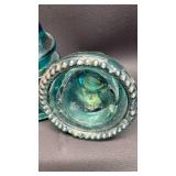 Pair Hemingray Blue-Green Glass Insulators