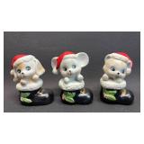Vintage Homco Christmas Porcelain Trio