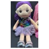 Pair Lollipop Girls Reversible Sequin Ballerina Plush Dolls Set
