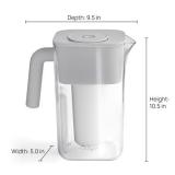 Culligan with ZeroWater Technology 10-Cup Water Filter Pitcher Includes 5-Stage Advanced Water Filter, IAPMO Certified to Reduce Lead, Total PFAS (Forever Chemicals), Mercury, Fluoride, and Chlorine