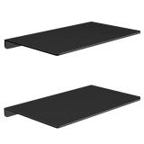 MKO 8 Small Floating Shelves for Wall, Metal Wall Mounted Shelf for Bathroom, Bedroom, Living Room, Kitchen, Little Mini Tiny Display Hanging Shelves for Books/Storage/Room Decor 2 Packs, Black