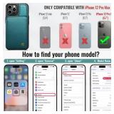 Vinich for iPhone 12 Pro Max Wallet Case with Card Holder, RFID Blocking Credit Slots Kickstand Shockproof Phone Cover for Women Men, Bluish Green