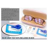 Women Anti Blue Light Glasses Block Eye Strain Glare with Case Tester, Gaming Computer Glasses Blue Light Block Glasses Filter UV Blocker Clear Lens Small Face Narrow Rectangle Nerd Frame Pink Black